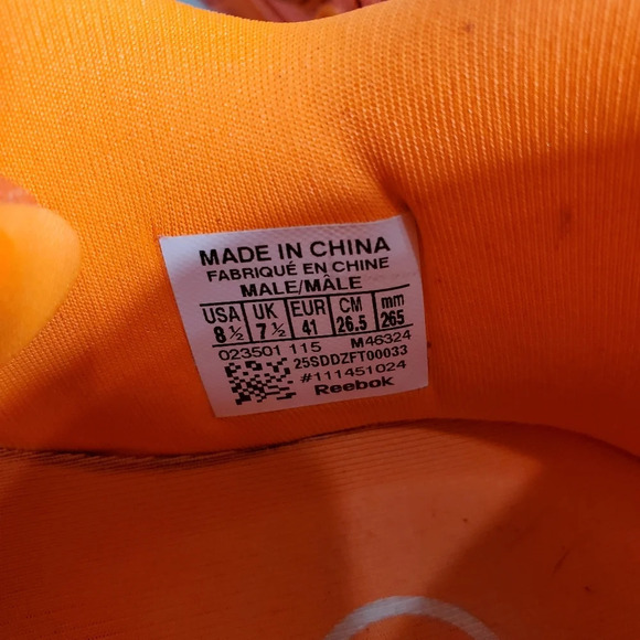 Reebok Pump Running Dual Tech Solar Neon Orange White Sz 8.5 - Picture 8 of 10